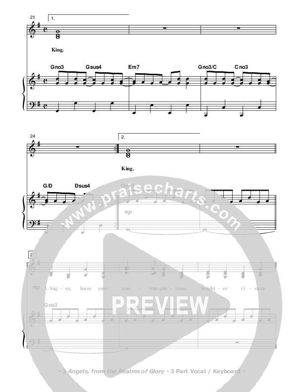 Angels From The Realms Of Glory Piano/Vocal (SAT) (Don Chapman)