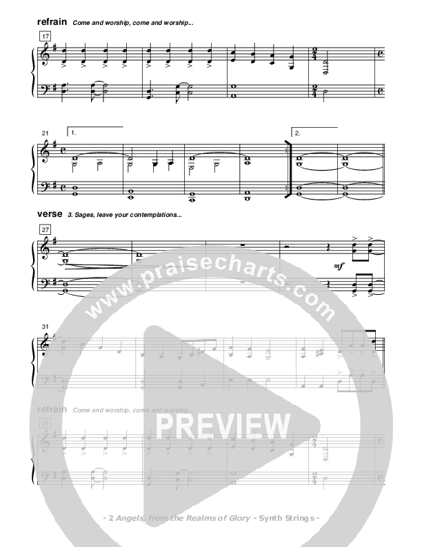 Angels From The Realms Of Glory Synth Strings (Don Chapman)