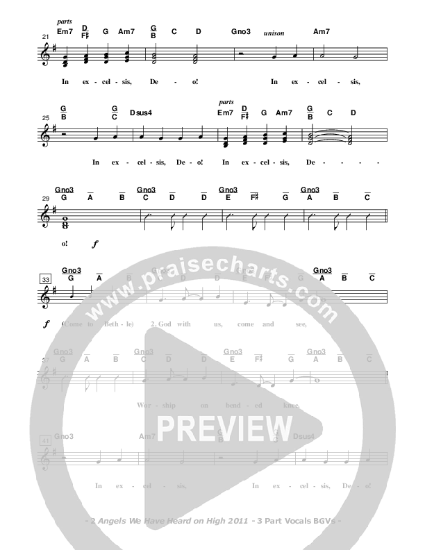 Angels We Have Heard On High Lead Sheet (SAT) (Don Chapman)