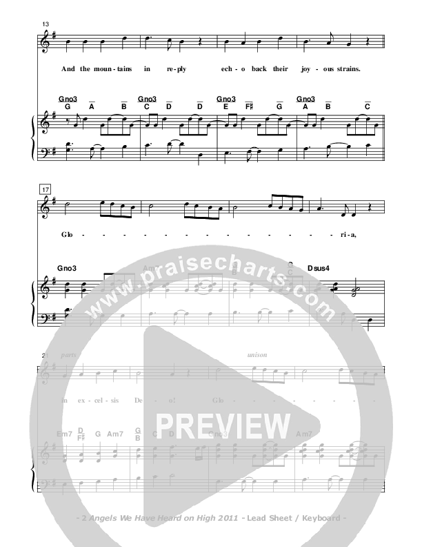 Angels We Have Heard On High Piano/Vocal (Don Chapman)