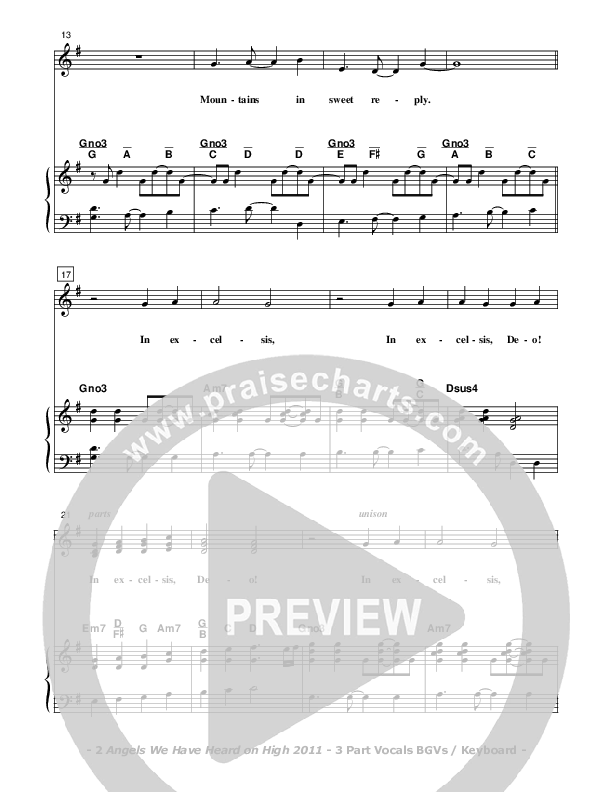 Angels We Have Heard On High Piano/Vocal (SAT) (Don Chapman)