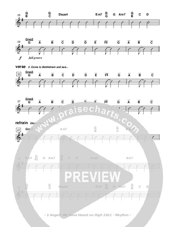 Angels We Have Heard On High Rhythm Chart (Don Chapman)