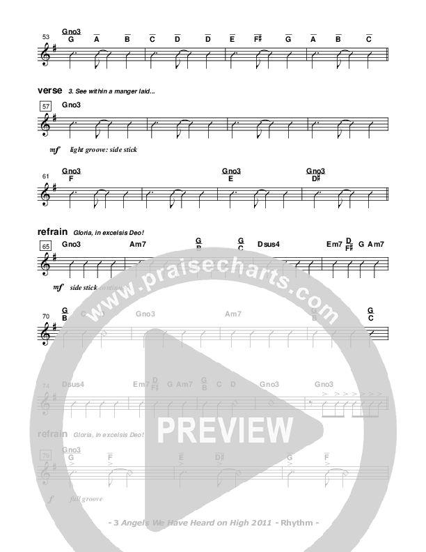 Angels We Have Heard On High Rhythm Chart (Don Chapman)