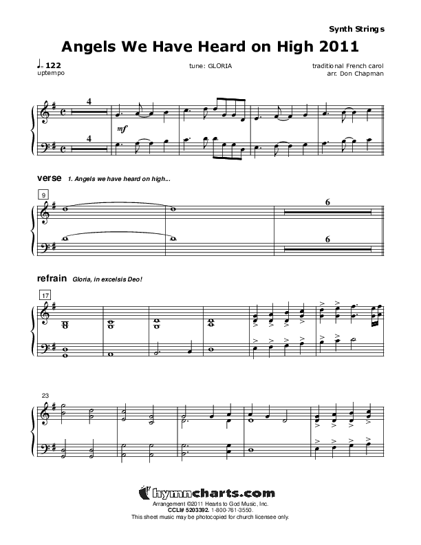 Angels We Have Heard On High Synth Strings (Don Chapman)