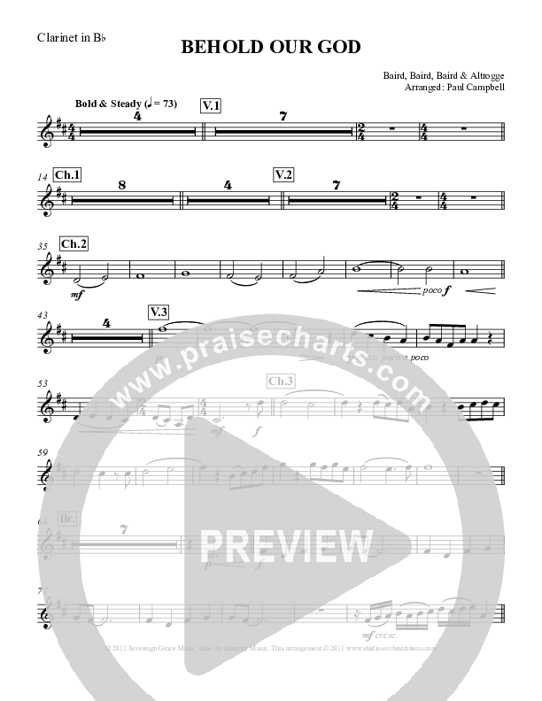 Behold Our God Clarinet (Sovereign Grace / The Village Church)