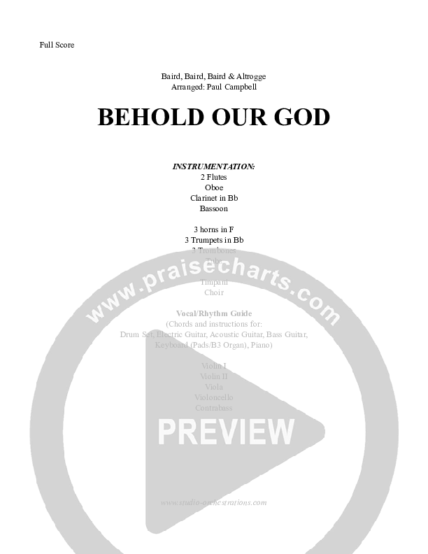 Behold Our God Orchestration (Sovereign Grace / The Village Church)