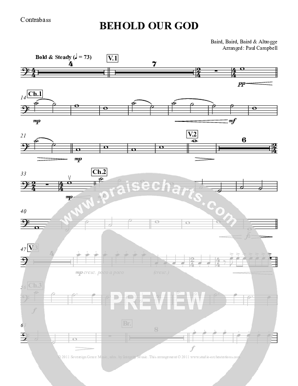 Behold Our God Contrabass (Sovereign Grace / The Village Church)