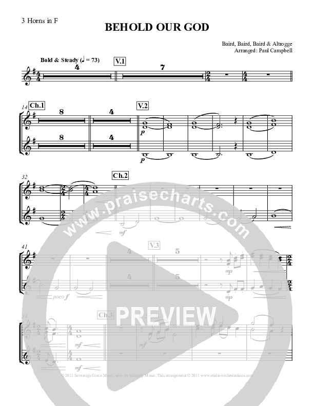 Behold Our God French Horn (Sovereign Grace / The Village Church)