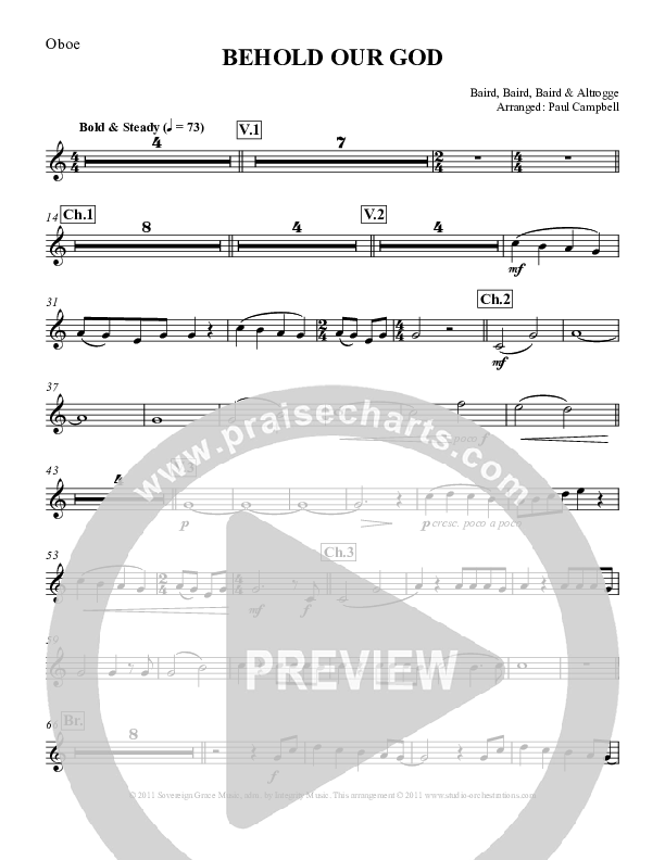 Behold Our God Oboe (Sovereign Grace / The Village Church)