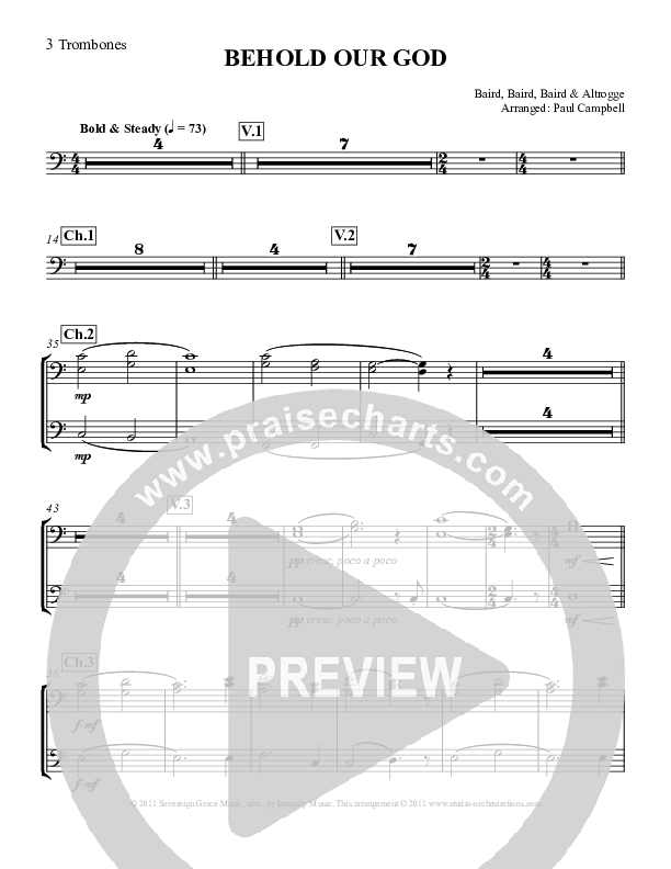 Behold Our God Trombone (Sovereign Grace / The Village Church)