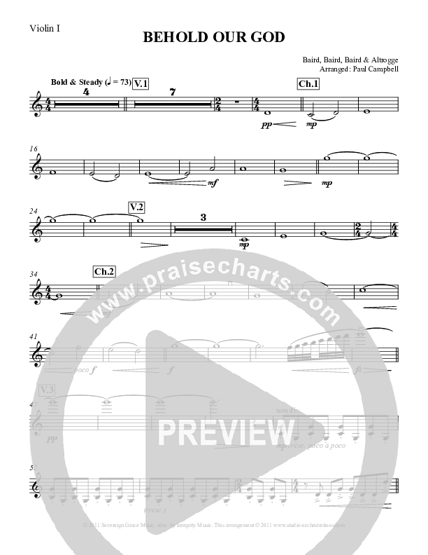 Behold Our God Violin 1 (Sovereign Grace / The Village Church)