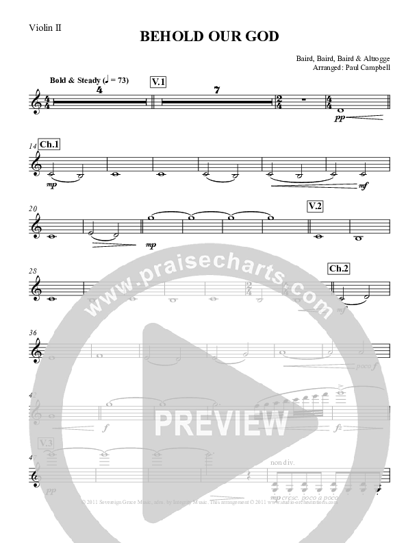 Behold Our God Violin 2 (Sovereign Grace / The Village Church)