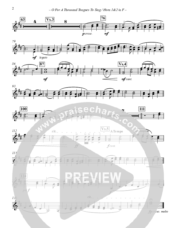 O For A Thousand Tongues To Sing French Horn 1/2 (Paul Campbell)
