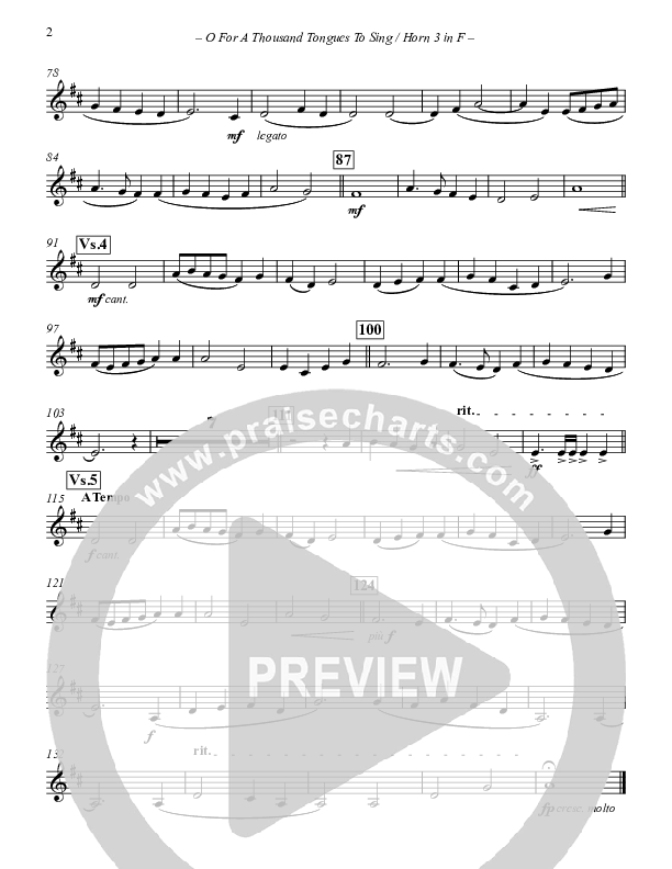 O For A Thousand Tongues To Sing French Horn 3 (Paul Campbell)