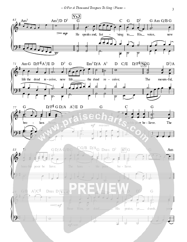 O For A Thousand Tongues To Sing Piano Sheet (Paul Campbell)