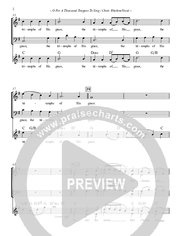 O For A Thousand Tongues To Sing Rhythm/Vocal (Paul Campbell)