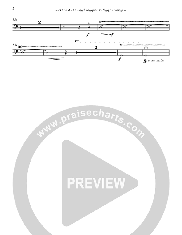 O For A Thousand Tongues To Sing Timpani (Paul Campbell)