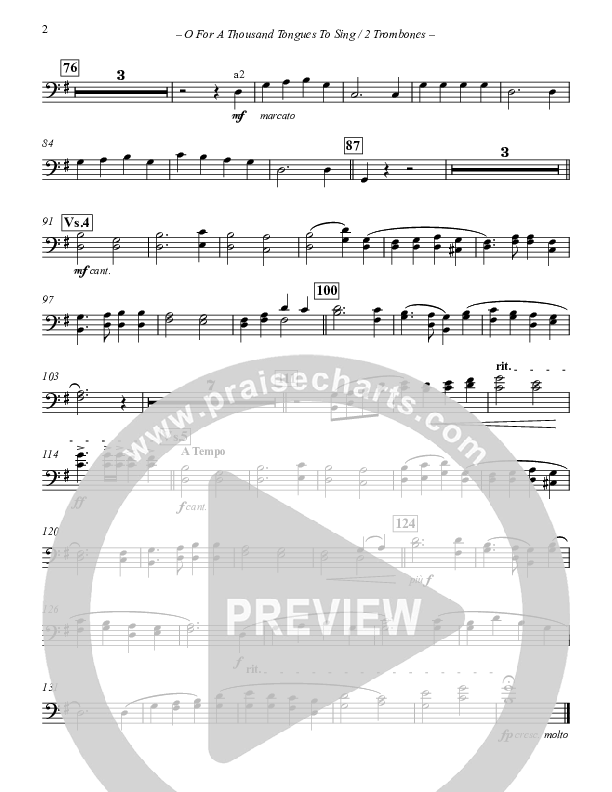 O For A Thousand Tongues To Sing Trombone 1/2 (Paul Campbell)