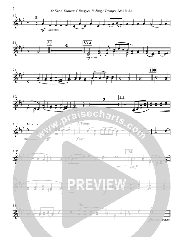 O For A Thousand Tongues To Sing Trumpet 2/3 (Paul Campbell)