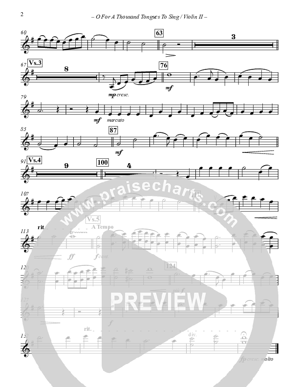 O For A Thousand Tongues To Sing Violin 2 (Paul Campbell)