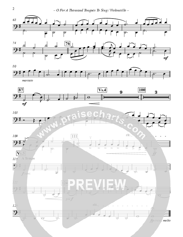 O For A Thousand Tongues To Sing Violincello (Paul Campbell)