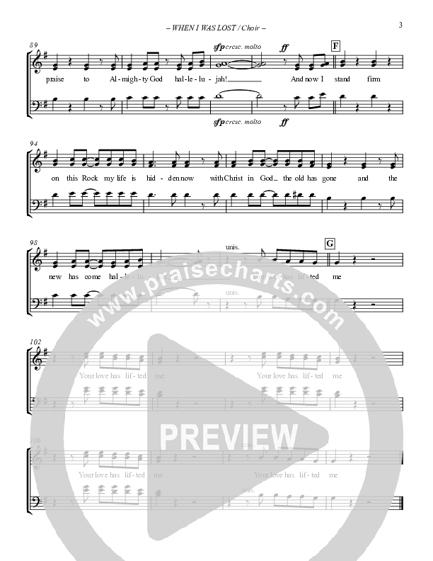 When I Was Lost (There Is A New Song) Choir Sheet (SATB) (Paul Campbell)