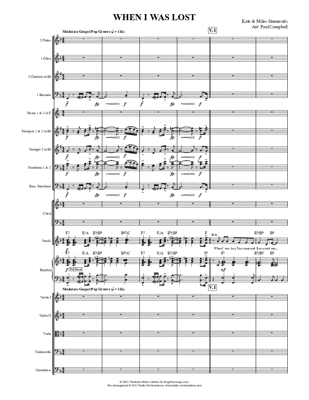 When I Was Lost (There Is A New Song) Conductor's Score (Paul Campbell)