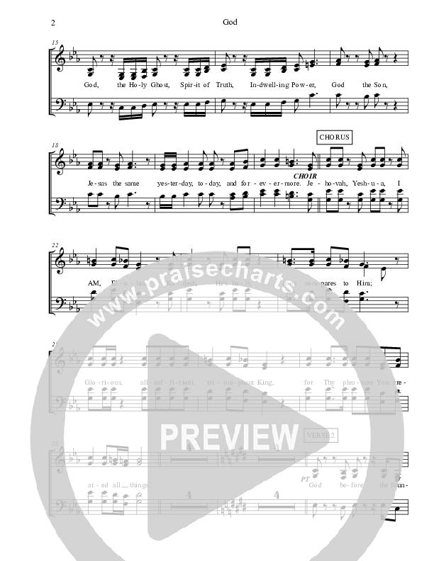 God Choir Sheet (Eddie James)