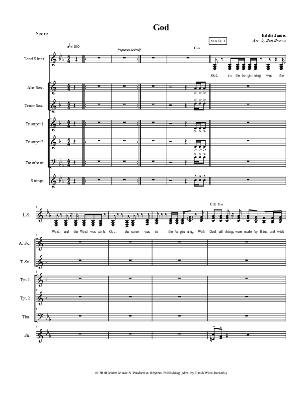 God Conductor's Score (Eddie James)