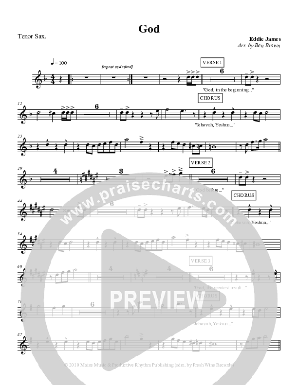 God Tenor Sax 2 (Eddie James)
