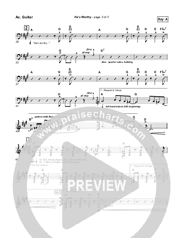 He's Worthy Acoustic Guitar (Geron Davis)