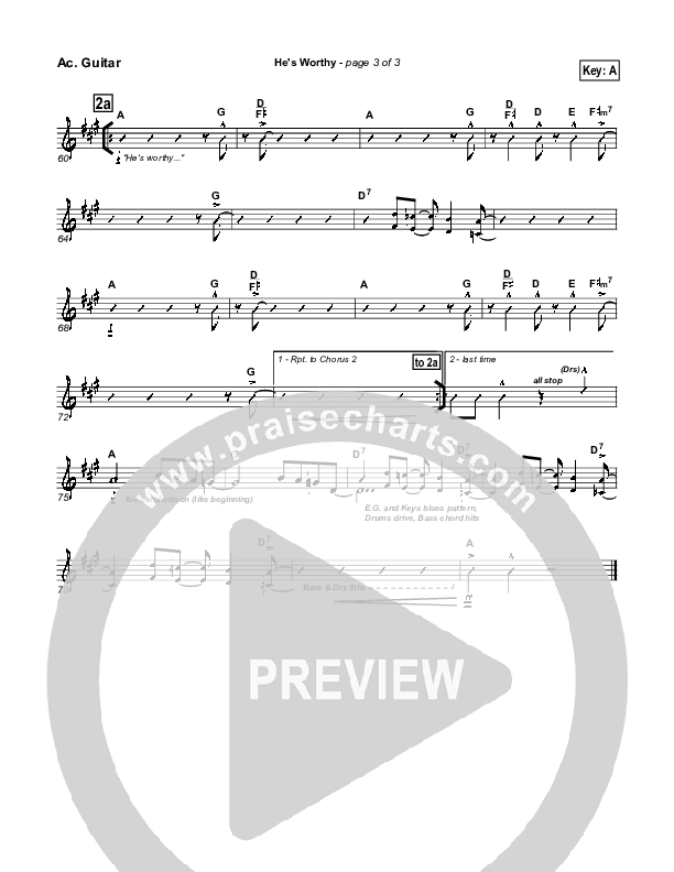 He's Worthy Acoustic Guitar (Geron Davis)