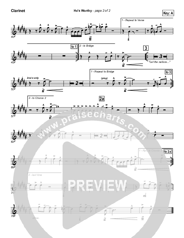 He's Worthy Clarinet (Geron Davis)