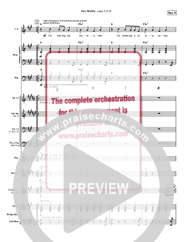 He's Worthy Orchestration (Geron Davis)