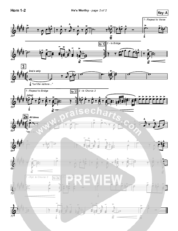 He's Worthy French Horn 1/2 (Geron Davis)