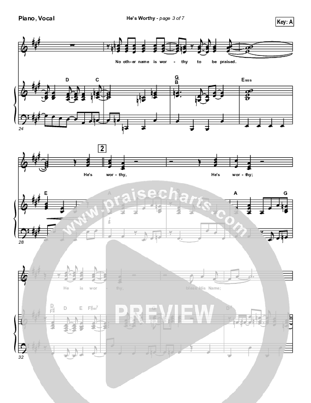 He's Worthy Piano/Vocal (Geron Davis)