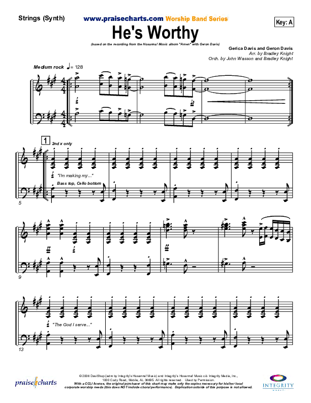 He's Worthy Synth Strings (Geron Davis)