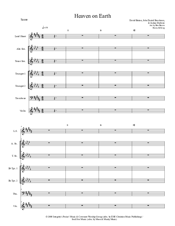 Heaven On Earth Conductor's Score (Micah Stampley)