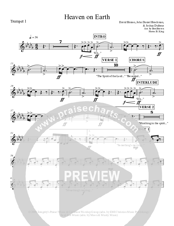 Heaven On Earth Trumpet 1 (Micah Stampley)