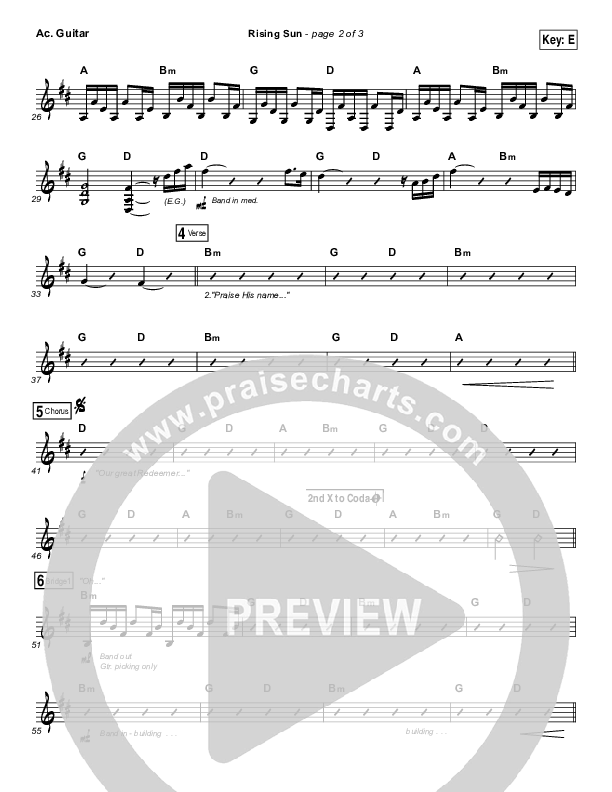 Rising Sun Acoustic Guitar (All Sons & Daughters)