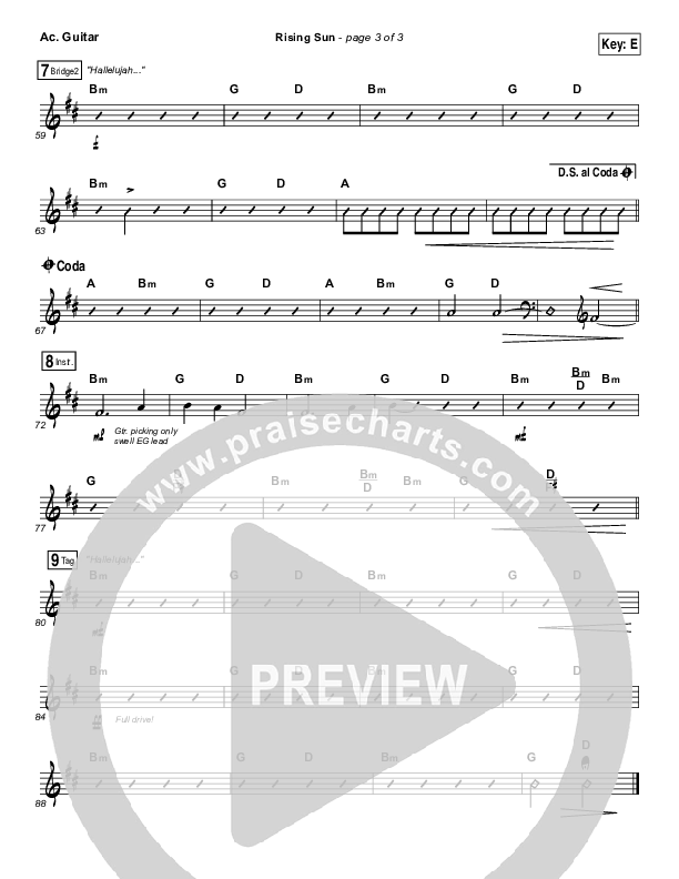 Rising Sun Acoustic Guitar (All Sons & Daughters)