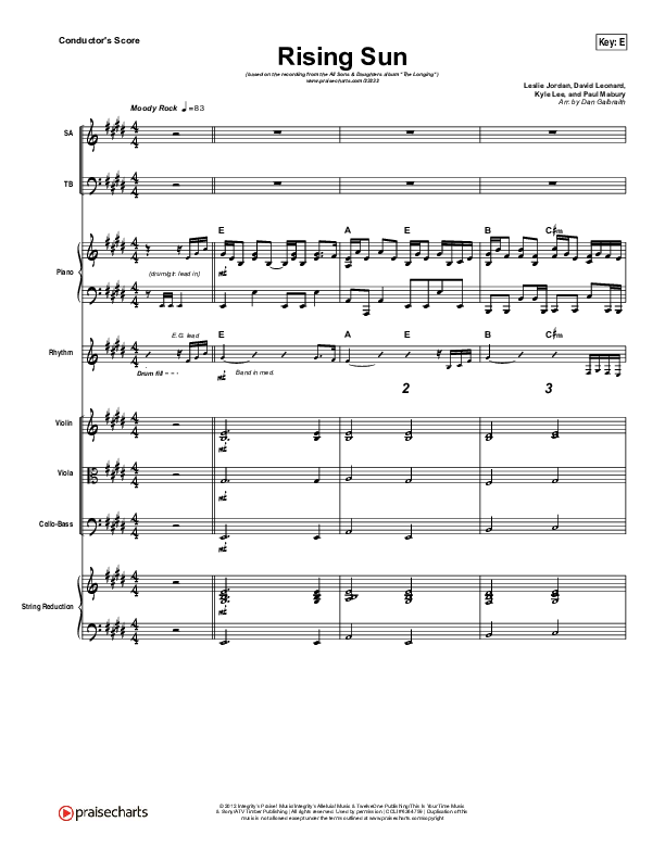 Rising Sun Conductor's Score (All Sons & Daughters)
