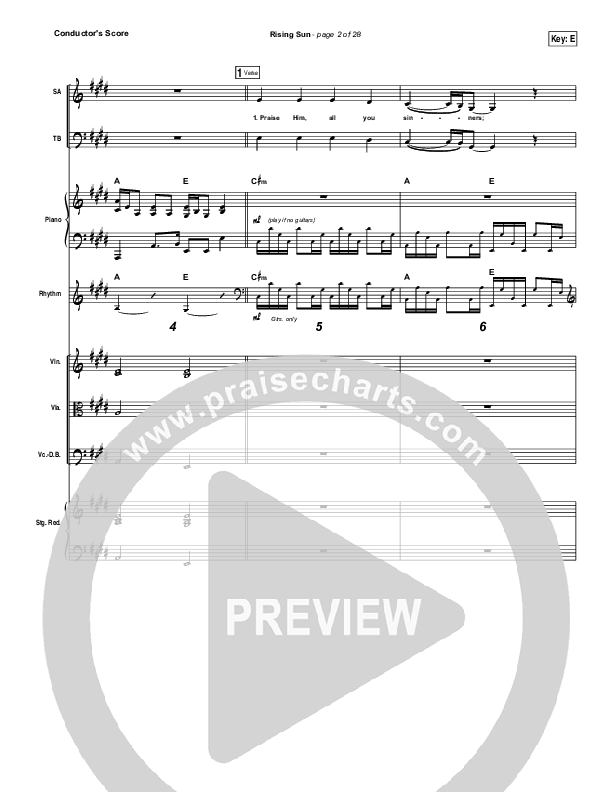 Rising Sun Conductor's Score (All Sons & Daughters)