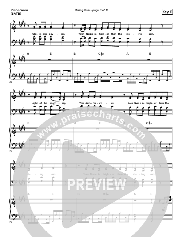 Rising Sun Piano/Vocal (SATB) (All Sons & Daughters)