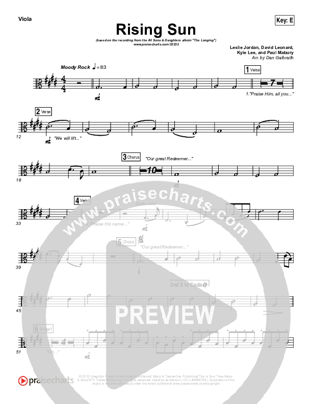 Rising Sun Viola (All Sons & Daughters)