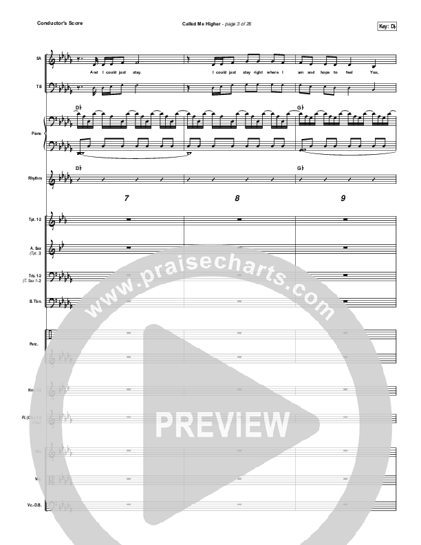 Called Me Higher Conductor's Score (All Sons & Daughters)