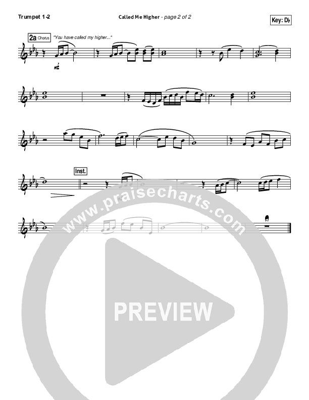 Called Me Higher Trumpet 1,2 (All Sons & Daughters)