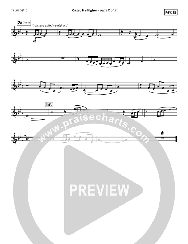 Called Me Higher Trumpet 3 (All Sons & Daughters)