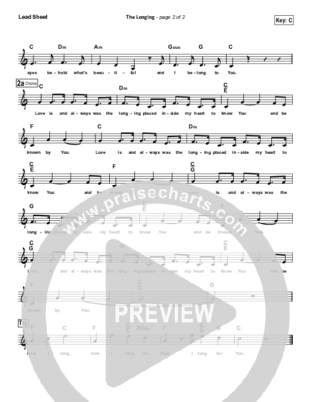 The Longing Lead Sheet (All Sons & Daughters)