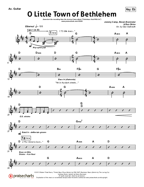 O Little Town Of Bethlehem Acoustic Guitar (Jeremy Camp)